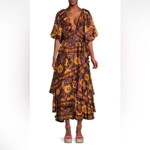 FARM Rio Floral Maxi Dress - Yellow and Purple